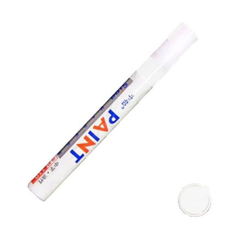 Walmeck Waterproof Pen Car Tyre Tire Tread Rubber Metal Permanent Paint Markers Graffiti Oily Marker Pen(White)