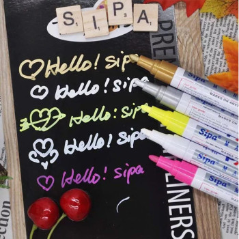 Walmeck Waterproof Pen Car Tyre Tire Tread Rubber Metal Permanent Paint Markers Graffiti Oily Marker Pen(White)