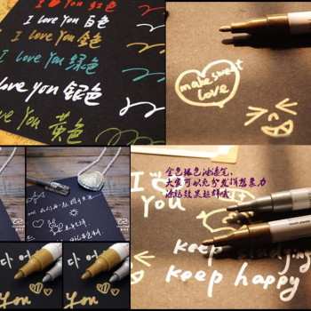 Walmeck Waterproof Pen Car Tyre Tire Tread Rubber Metal Permanent Paint Markers Graffiti Oily Marker Pen(White)