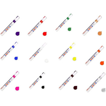 Walmeck Waterproof Pen Car Tyre Tire Tread Rubber Metal Permanent Paint Markers Graffiti Oily Marker Pen(White)