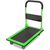 Folding Hand Cart Platform Trolley Heavy Duty Folding Hand Trucks Hand Folding Truck Cart With Mute Wheels, 100KG Load Capacity, 7 Colors, 2 Sizes (Color : Green)
