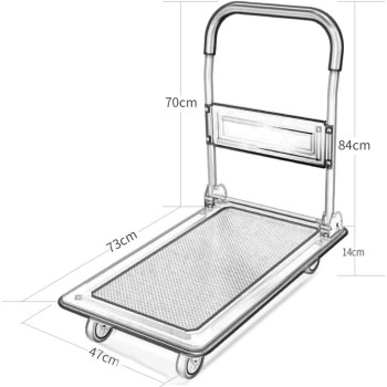 Folding Hand Cart Platform Trolley Heavy Duty Folding Hand Trucks Hand Folding Truck Cart With Mute Wheels, 100KG Load Capacity, 7 Colors, 2 Sizes (Color : Green)