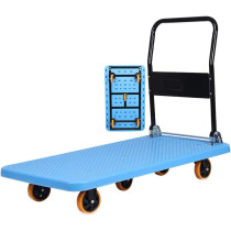Folding Hand Cart Platform Trolley 500 Kg Capacity Platform Truck Multi-Functional Folding Barrow For Easy Transportation (Color : Blue, Size : 109X64X86CM)