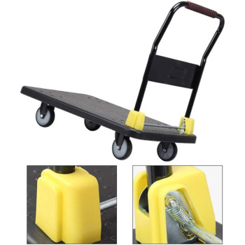 Folding Hand Cart Platform Trolley 500 Kg Capacity Platform Truck Multi-Functional Folding Barrow For Easy Transportation (Color : Blue, Size : 109X64X86CM)