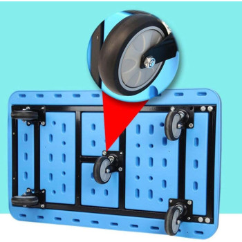 Folding Hand Cart Platform Trolley 500 Kg Capacity Platform Truck Multi-Functional Folding Barrow For Easy Transportation (Color : Blue, Size : 109X64X86CM)