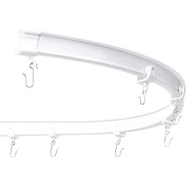 VRSS Flexible Bendable Straight Curved Curtain Track for L Shape U Shape Bay Windows Shower Curtains Room Divider DIY Mounting Accessories Include