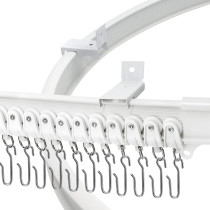 VRSS Flexible Bendable Curved Curtain Track, 5 Meters(16.4 ft) Side Wall Mounting for L Shape U Shape Bay Windows Shower Curtains Room Divider DIY