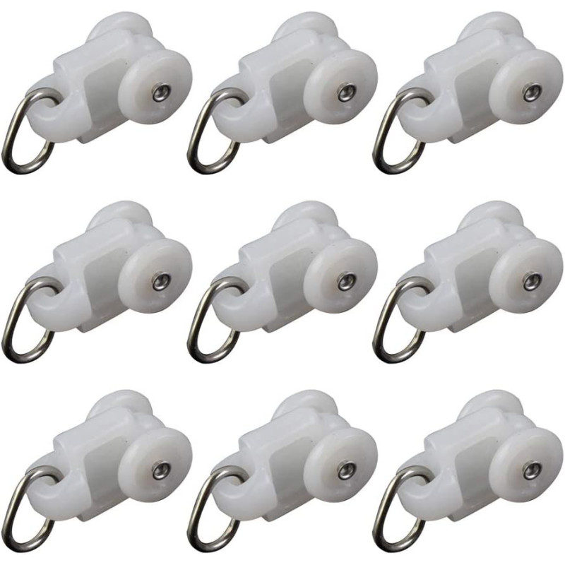 VOSAREA Curtain Rail Accessories Mute Track Pulley Ball Hook Roller - 50 Pieces