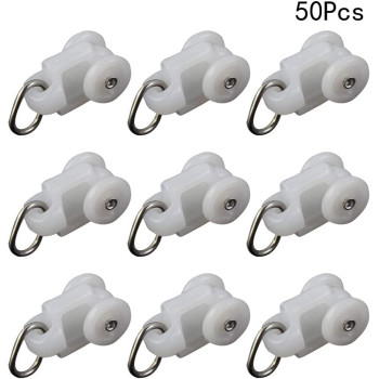 VOSAREA Curtain Rail Accessories Mute Track Pulley Ball Hook Roller - 50 Pieces