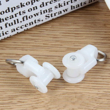 VOSAREA Curtain Rail Accessories Mute Track Pulley Ball Hook Roller - 50 Pieces