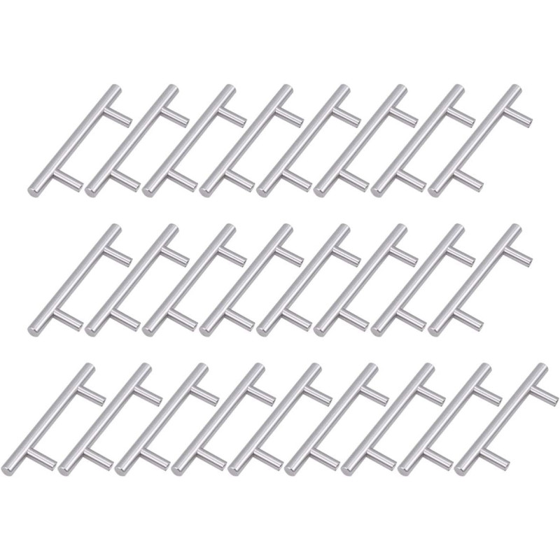 VOSAREA 25 Pieces Stainless Steel Cabinet Pull Furniture Bar Handles for Drawer Dresser Cupboard