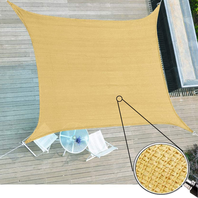 VF Rectangle UV Block Sun Shade (Large, 6x6m, Sand)