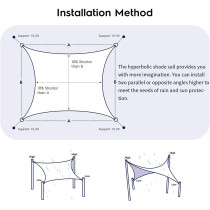 VF Rectangle UV Block Sun Shade (Large, 6x6m, Sand)