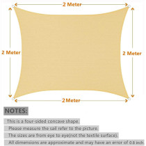 JT-House Sun Shade Sails Rectangle UV Block Canopy 185 GSM HDPE Awning for Lawn Patio Backyard Carport Garden Outdoor Activities (2 * 2 M)