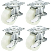 uxcell Swivel Caster Wheels 1.5 Inch / 40mm Wheel Top Plate Caster with Brake, 66lb Total Capacity, 4pcs