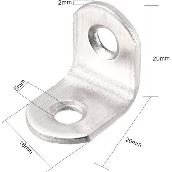 uxcell Furniture Shelf L Shaped Angle Bracket Corner Braces Support 20mm x 20mm x 16mm,50 pcs a18042300ux0321