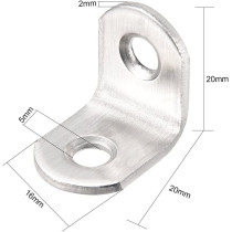 uxcell Furniture Shelf L Shaped Angle Bracket Corner Braces Support 20mm x 20mm x 16mm,50 pcs a18042300ux0321