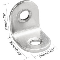uxcell Furniture Shelf L Shaped Angle Bracket Corner Braces Support 20mm x 20mm x 16mm,25 pcs a18040200ux0257