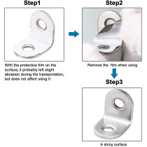 uxcell Furniture Shelf L Shaped Angle Bracket Corner Braces Support 20mm x 20mm x 16mm,25 pcs a18040200ux0257