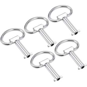 uxcell Electrical Cabinet Key 5mm Hole Zinc Alloy Water Meter Box Safety Key 54x40mm 5Pcs