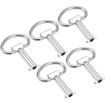 uxcell Electrical Cabinet Key 5mm Hole Zinc Alloy Water Meter Box Safety Key 54x40mm 5Pcs