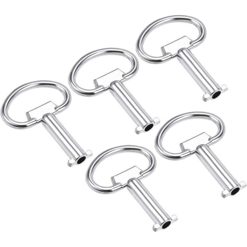 uxcell Electrical Cabinet Key 5mm Hole Zinc Alloy Water Meter Box Safety Key 54x40mm 5Pcs