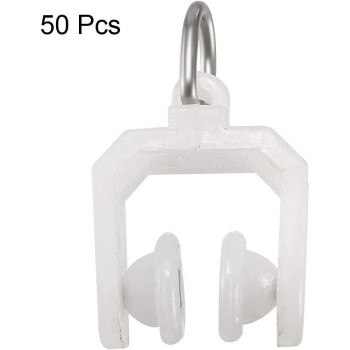 uxcell Curtain Track Rollers Plastic Twin Wheeled Carriers Drapery Rail Sliding Glider for Windows Shower Curtain Tracks 9mm Dia 50 Pcs