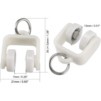 uxcell Curtain Track Rollers Plastic Twin Wheeled Carriers Drapery Rail Sliding Glider for Windows Shower Curtain Tracks 13mm Dia 30 Pcs