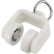 uxcell Curtain Track Rollers Plastic Twin Wheeled Carriers Drapery Rail Sliding Glider for Windows Shower Curtain Tracks 13mm Dia 30 Pcs
