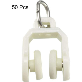 uxcell Curtain Track Rollers Plastic Drapery Rail Sliding Glider 12mm 50pcs a18081800ux0033