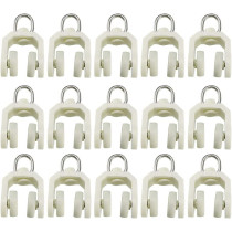 uxcell Curtain Track Plastic Twin Wheeled Carriers Drapery Rail Sliding Glider for Windows Shower Curtain Tracks 14mm Dia 30 Pcs