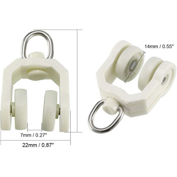 uxcell Curtain Track Plastic Twin Wheeled Carriers Drapery Rail Sliding Glider for Windows Shower Curtain Tracks 14mm Dia 30 Pcs