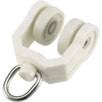 uxcell Curtain Track Plastic Twin Wheeled Carriers Drapery Rail Sliding Glider for Windows Shower Curtain Tracks 14mm Dia 30 Pcs