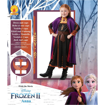 Rubie'S Official Disney Frozen 2, Anna Classic Travel Dress, Childs Costume, Size Medium Age 5-6 Years