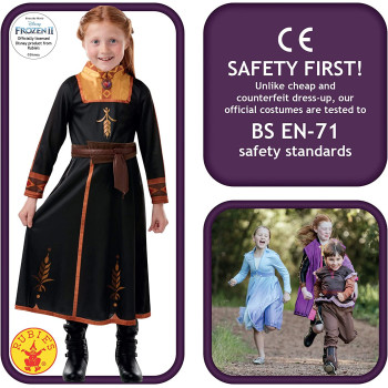 Rubie'S Official Disney Frozen 2, Anna Classic Travel Dress, Childs Costume, Size Medium Age 5-6 Years