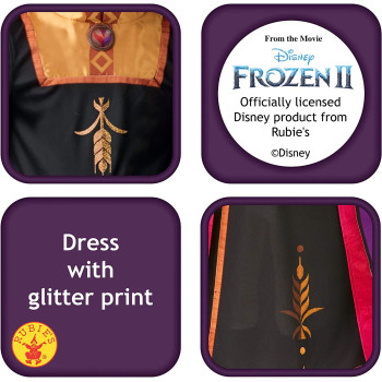 Rubie'S Official Disney Frozen 2, Anna Classic Travel Dress, Childs Costume, Size Small Age 3-4 Years