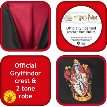 Rubie'S Official Harry Potter Gryffindor Deluxe Robe Childs Costume- Large