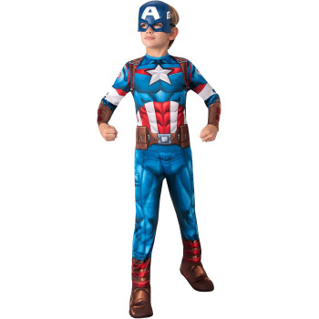 Rubies Official Marvel Avengers Captain America Classic Childs Costume, Kids Superhero Fancy Dress Large