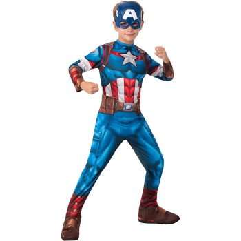 Rubies Official Marvel Avengers Captain America Classic Childs Costume, Kids Superhero Fancy Dress Large