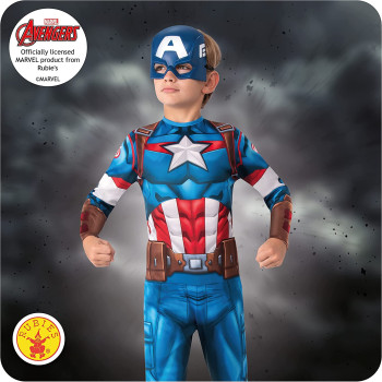 Rubies Official Marvel Avengers Captain America Classic Childs Costume, Kids Superhero Fancy Dress Small