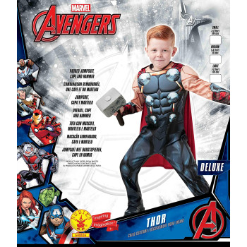 Rubie'S Official Marvel Avengers Thor Deluxe Childs Costume, Kids Superhero Fancy Dress- L
