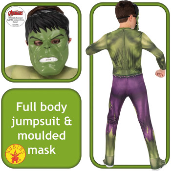 Rubie'S Unisex Kids Deguisement Officiel Hulk Avengers Classic Costume- 7-8 Years