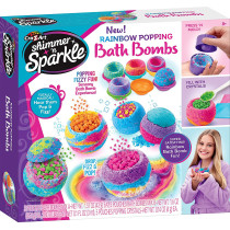 Shimmer And Sparkle 17345 Shimmer N Sparkle Rainbow Popping Make Your Own Fizzing Kit Childrens Colourful Scented Bath Bombs