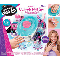 Shimmer And Sparkle Crazart Ultimate Nail Spa Set For Kids And Teens, 5In1 Nail Studio, Soak, Massage, Polish, Decorate And Dry, Multicolor, Sns-65506
