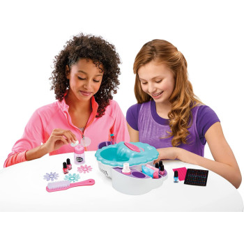 Shimmer And Sparkle Crazart Ultimate Nail Spa Set For Kids And Teens, 5In1 Nail Studio, Soak, Massage, Polish, Decorate And Dry, Multicolor, Sns-65506