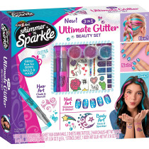 Shimmer N Sparkle 3 N1 Ultimate Glitter Beauty Set, Multi Color, 65501