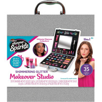 Shimmer 'N Sparkle Glitter Makeover Studio Beauty Kit - All-In-One Beauty For Eye, Cheeks And Lips For Ages 8 And Up