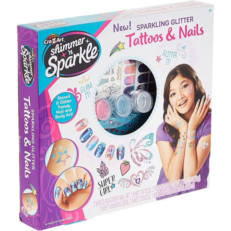 Shimmer N Sparkle Nails & Body Tattoos, Multi Color, 65502