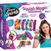 Shimmer N Sparkle Squish Magic Bubble Bands Loom Band Making Kit, Friendship Bracelets Crafting Toy Rubber Bands Set