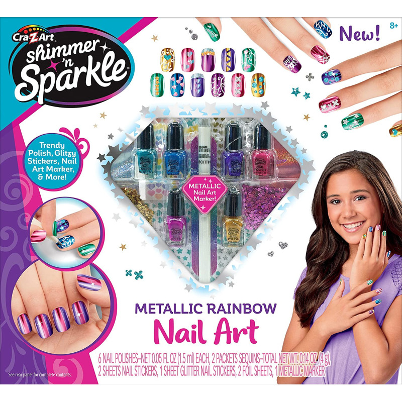 Shimmer N Sparkle Ultimate Glitter Metallic Rainbow Nail Art